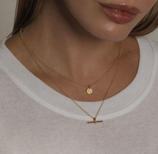 Gold T-Bar Necklace