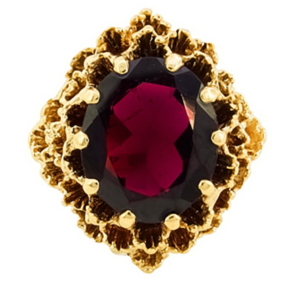 9ct Gold Garnet Ring, Size N
