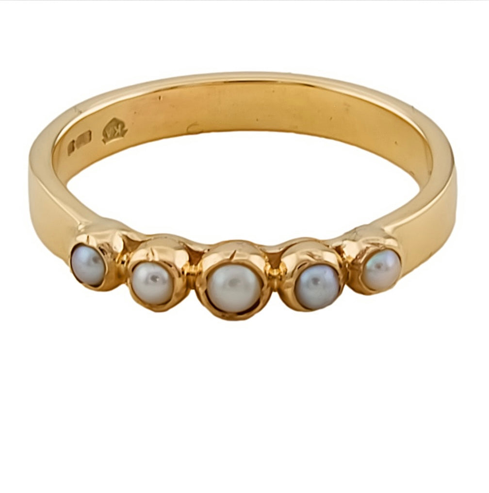 9ct Gold Pearl Ring, Size N