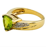 9ct Gold Peridot & Cubic Zirconia Ring, Size N