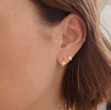 Gold Vermeil Diamante Star Huggie Hoops