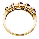 9ct Gold Amethyst and Diamond Half Eternity Ring, Size L 1/2