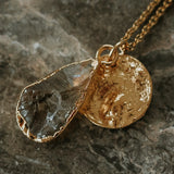 Gold Plate Citrine Teardrop Necklace