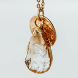 Gold Plate Citrine Teardrop Necklace