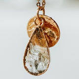 Gold Plate Citrine Teardrop Necklace