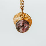 Gold Plate Rhodonite Necklace