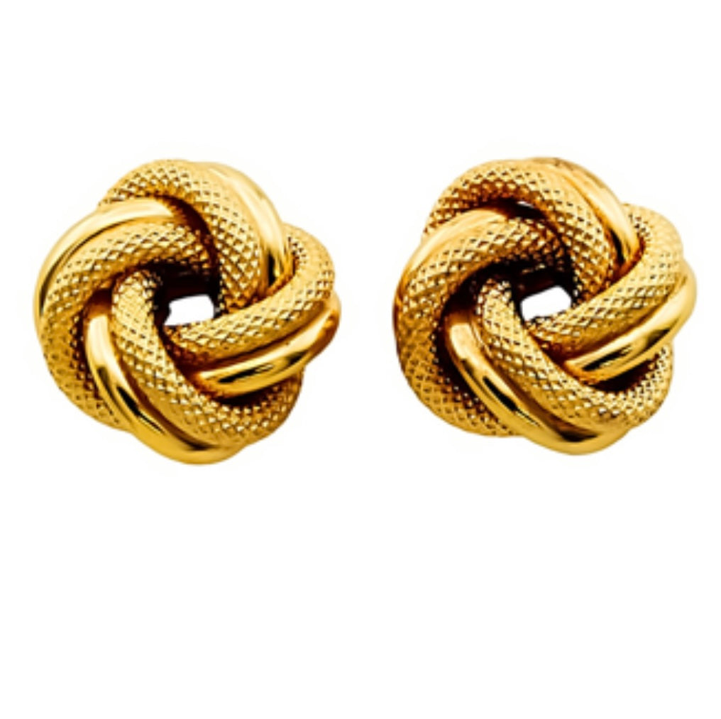 9ct Gold Knot Stud Earrings (Hollow)