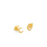 Gold Crescent Studs