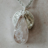 Silver Rose Quartz Teardrop Necklace