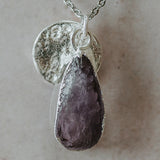 Silver Amethyst Teardrop Necklace