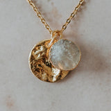 Gold Plate Moonstone Necklace