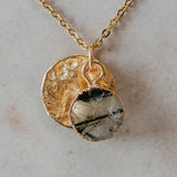 Gold Plate Rutilated Quartz Necklace