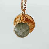 Gold Plate Aquamarine Necklace