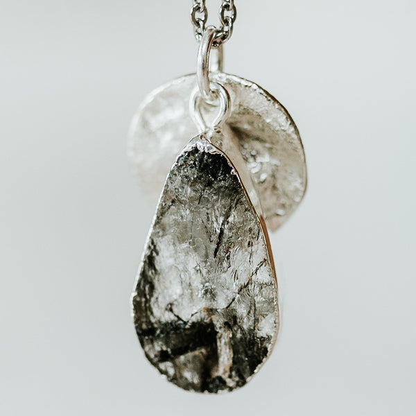 Silver Rutilated Quartz Teardrop Necklace