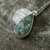 Silver Amazonite Teardrop Necklace