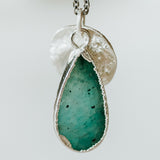 Silver Amazonite Teardrop Necklace