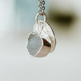 Silver Plate Druzy Necklace