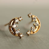 Crescent Moon Stud Earrings