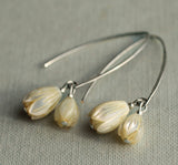Pearl Snowdrop Earrings in Gold Plated Silver