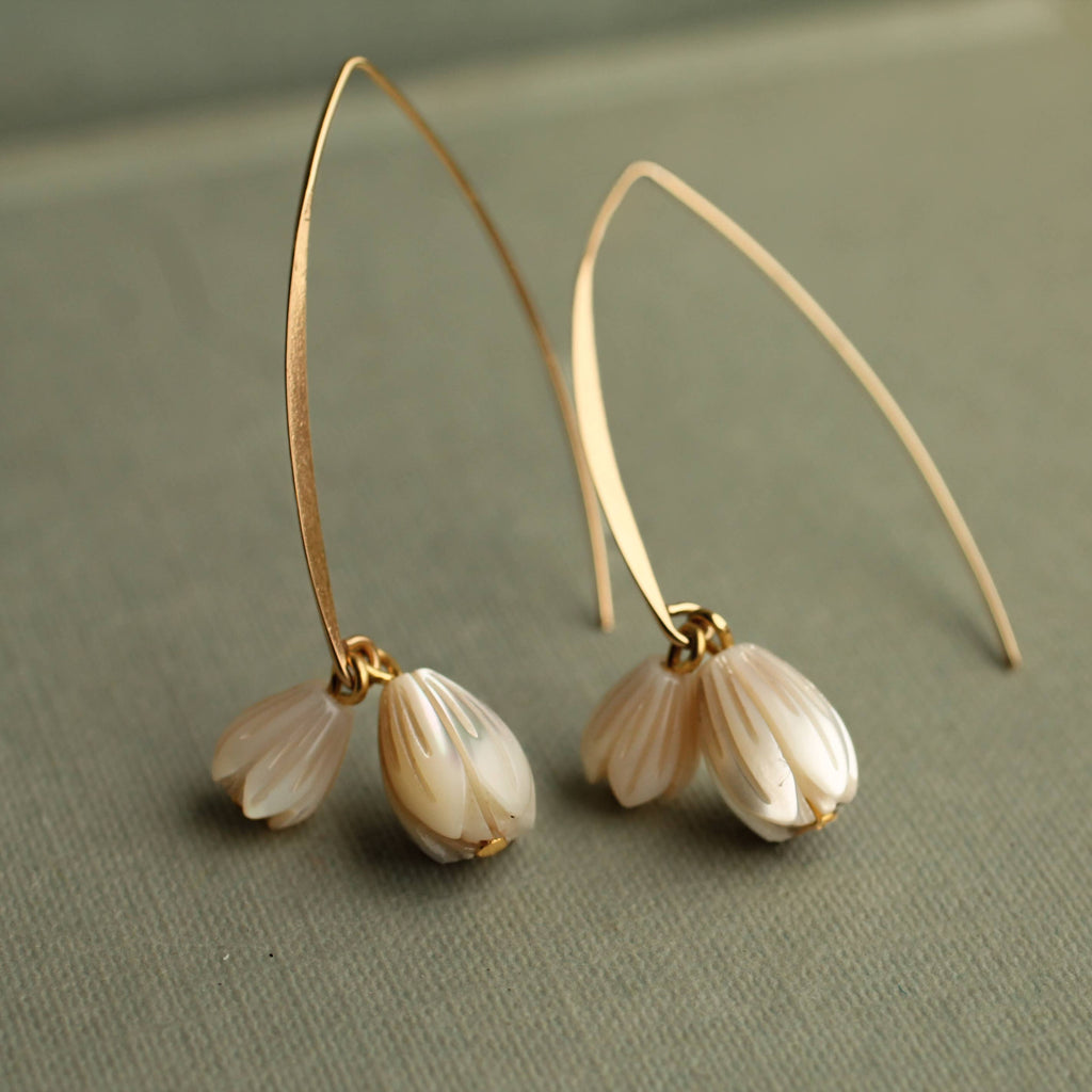 Pearl Snowdrop Earrings in Gold Plated Silver