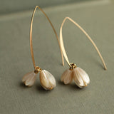 Pearl Snowdrop Earrings in Gold Plated Silver