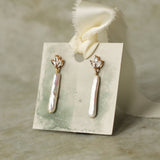 Freshwater Pearl Baton Drop Earrings