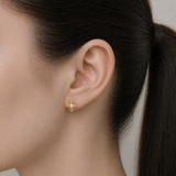 Gold Comet Pearl Studs