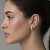 Pearl Marigold Flower Stud Earrings