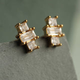 Art Deco Baguette Cut Stud Earrings