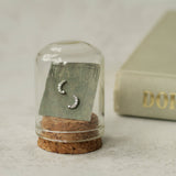 Pave Moon Stud Earrings