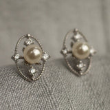 Silver Comet Pearl Studs