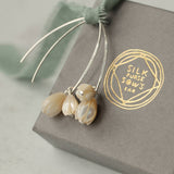 Pearl Snowdrop Earrings in Sterling Silver