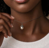 Pearl Silver Acorn Necklace