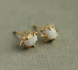 Opal Oval Stud Earrings