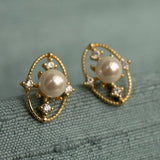 Gold Comet Pearl Studs