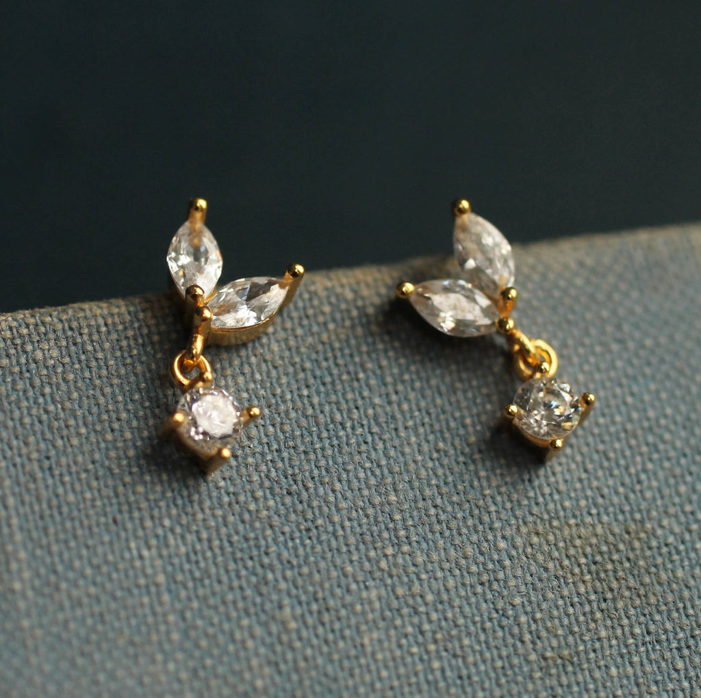 Japanese Petal Gold Vermeil Earrings