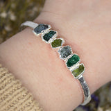 Peridot, Emerald & Aquamarine Cuff in Sterling Silver