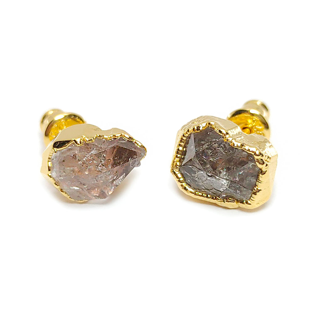 Herkimer Diamond Studs in Gold Vermeil