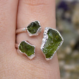 Peridot Mini Triple Ring in Sterling Silver, UK Q - R