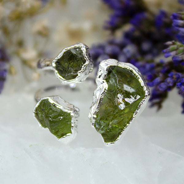Peridot Triple Ring in Sterling Silver