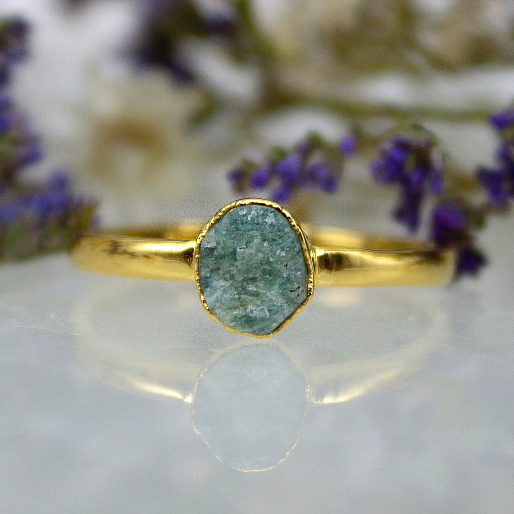March | Amazonite Stacking Ring in Gold Vermeil