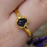 September | Blue Sapphire Stacking Ring in Gold Vermeil