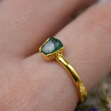 May | Emerald Stacking Ring in Gold Vermeil