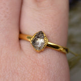 April | Herkimer Diamond Stacking Ring in Gold Vermeil