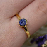 December | Lapis Lazuli Stacking Ring in Gold Vermeil