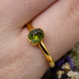 August | Peridot Stacking Ring in Gold Vermeil