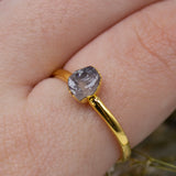 January | Rose Quartz Stacking Ring in Gold Vermeil