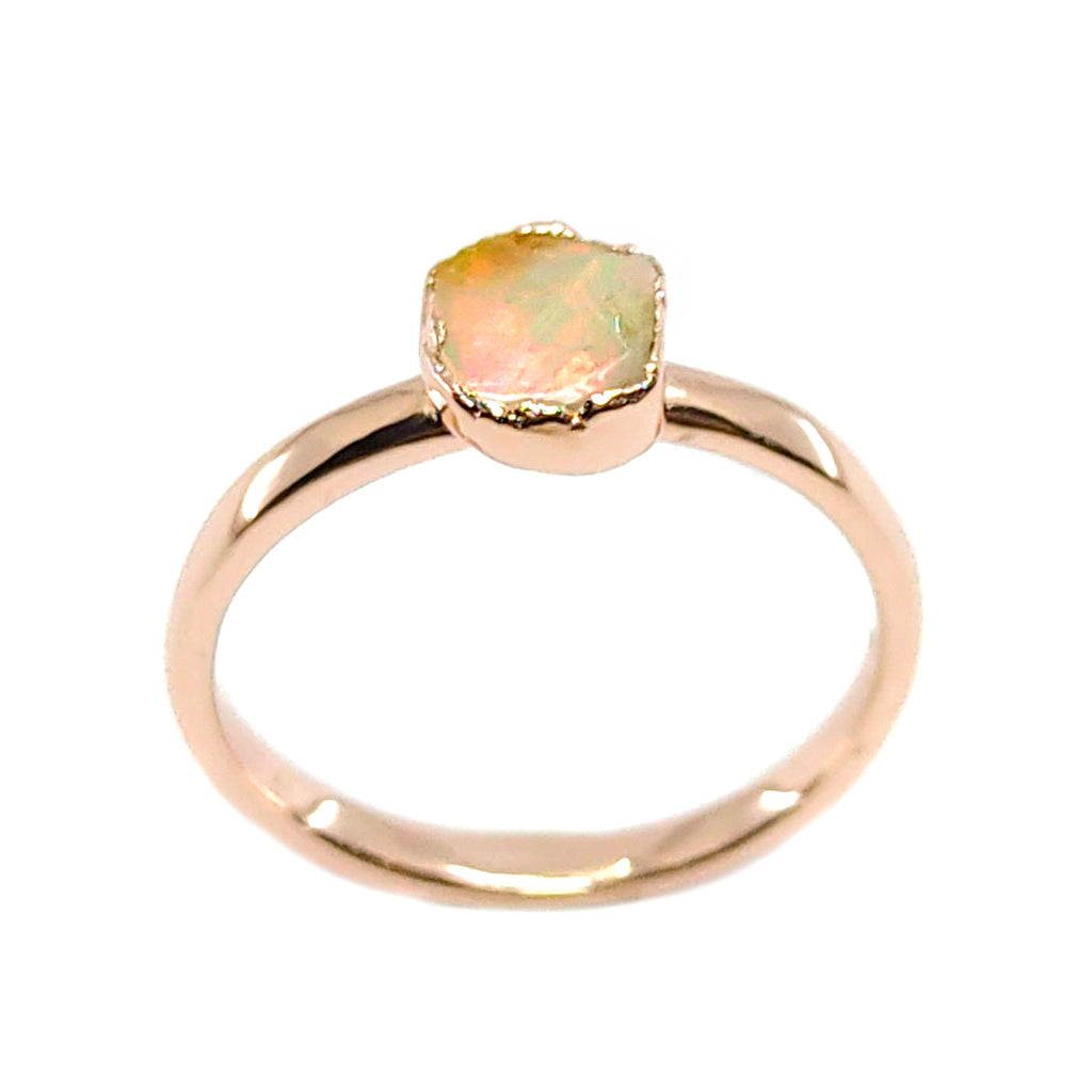 October | Opal Stacking Ring in Rose Gold Vermeil