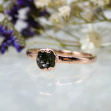 August | Peridot Stacking Ring in Rose Gold Vermeil