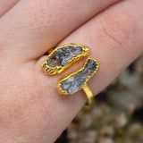 Aquamarine Double Ring in Gold Vermeil